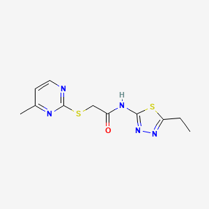 molecular formula C11H13N5OS2 B5851026 N-(5-ETHYL-1,3,4-THIADIAZOL-2-YL)-2-[(4-METHYL-2-PYRIMIDINYL)SULFANYL]ACETAMIDE 