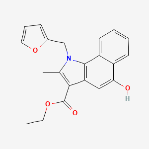 molecular formula C21H19NO4 B5851032 ETHYL 1-[(FURAN-2-YL)METHYL]-5-HYDROXY-2-METHYL-1H-BENZO[G]INDOLE-3-CARBOXYLATE 