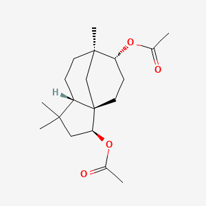 molecular formula C19H30O4 B585106 [(1S,2S,5S,8R,9R)-2-acetyloxy-4,4,8-trimethyl-9-tricyclo[6.3.1.01,5]dodecanyl] acetate CAS No. 2649-68-5