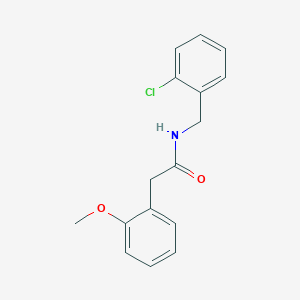 molecular formula C16H16ClNO2 B5851073 N-[(2-chlorophenyl)methyl]-2-(2-methoxyphenyl)acetamide 