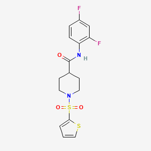 molecular formula C16H16F2N2O3S2 B5851078 N-(2,4-DIFLUOROPHENYL)-1-(THIOPHENE-2-SULFONYL)PIPERIDINE-4-CARBOXAMIDE 