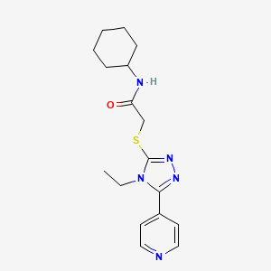 molecular formula C17H23N5OS B5851152 N-cyclohexyl-2-{[4-ethyl-5-(pyridin-4-yl)-4H-1,2,4-triazol-3-yl]sulfanyl}acetamide 