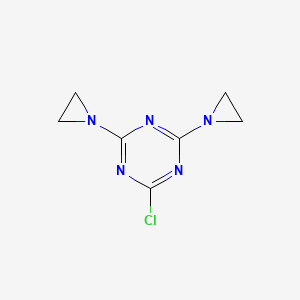 molecular formula C7H8ClN5 B5851186 1,3,5-Triazine, 2,4-bis(1-aziridinyl)-6-chloro- CAS No. 75505-74-7
