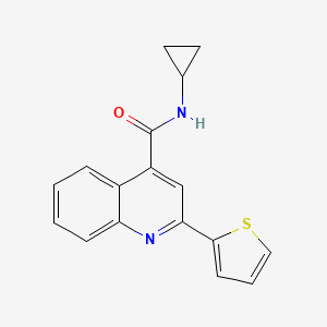 molecular formula C17H14N2OS B5851315 N-cyclopropyl-2-(thiophen-2-yl)quinoline-4-carboxamide 