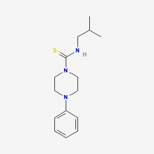 molecular formula C15H23N3S B5851512 N-ISOBUTYL-4-PHENYLTETRAHYDRO-1(2H)-PYRAZINECARBOTHIOAMIDE 
