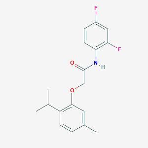 molecular formula C18H19F2NO2 B5851604 N-(2,4-difluorophenyl)-2-(5-methyl-2-propan-2-ylphenoxy)acetamide 