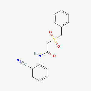 molecular formula C16H14N2O3S B5851615 N-(2-CYANOPHENYL)-2-PHENYLMETHANESULFONYLACETAMIDE 