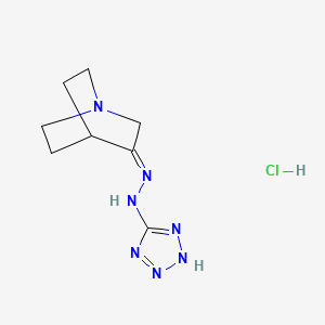 molecular formula C8H14ClN7 B5851838 N-[(E)-1-azabicyclo[2.2.2]octan-3-ylideneamino]-2H-tetrazol-5-amine;hydrochloride 