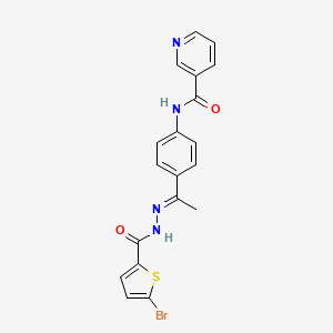 molecular formula C19H15BrN4O2S B5851875 N-{4-[(1E)-1-{2-[(5-bromothiophen-2-yl)carbonyl]hydrazinylidene}ethyl]phenyl}pyridine-3-carboxamide 