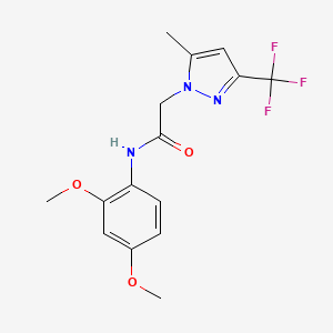 molecular formula C15H16F3N3O3 B5851923 N~1~-(2,4-DIMETHOXYPHENYL)-2-[5-METHYL-3-(TRIFLUOROMETHYL)-1H-PYRAZOL-1-YL]ACETAMIDE 