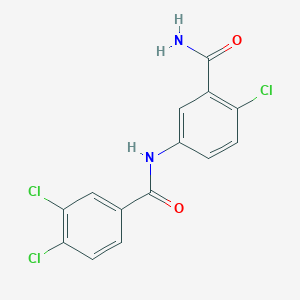 molecular formula C14H9Cl3N2O2 B5852001 N-(3-carbamoyl-4-chlorophenyl)-3,4-dichlorobenzamide 