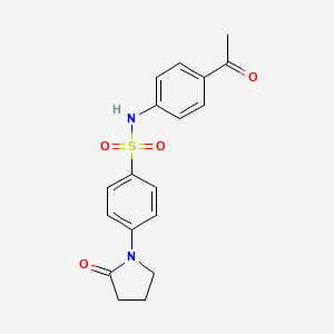 molecular formula C18H18N2O4S B5852026 N-(4-acetylphenyl)-4-(2-oxopyrrolidin-1-yl)benzenesulfonamide 