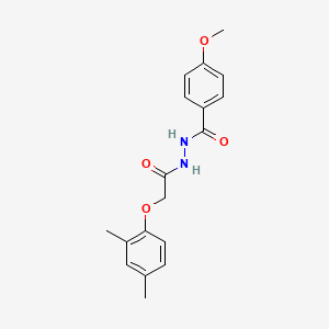 molecular formula C18H20N2O4 B5852031 N'-[2-(2,4-dimethylphenoxy)acetyl]-4-methoxybenzohydrazide 