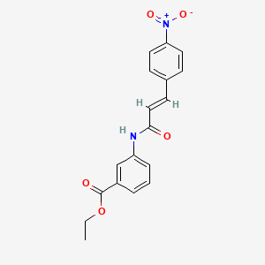 molecular formula C18H16N2O5 B5852184 ETHYL 3-{[(E)-3-(4-NITROPHENYL)-2-PROPENOYL]AMINO}BENZOATE 