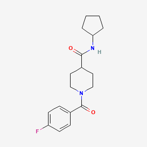 molecular formula C18H23FN2O2 B5852300 N-cyclopentyl-1-(4-fluorobenzoyl)piperidine-4-carboxamide 