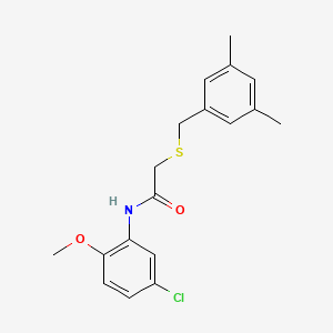 molecular formula C18H20ClNO2S B5852308 N-(5-chloro-2-methoxyphenyl)-2-[(3,5-dimethylphenyl)methylsulfanyl]acetamide 