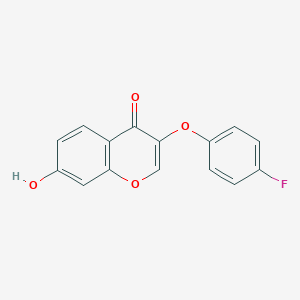 molecular formula C15H9FO4 B058524 4H-1-Benzopyran-4-one, 3-(4-fluorophenoxy)-7-hydroxy- CAS No. 124330-34-3
