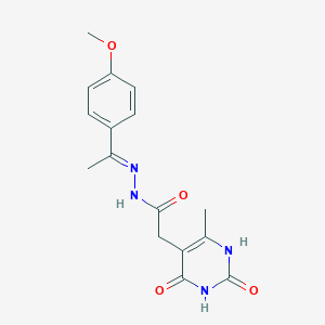 molecular formula C16H18N4O4 B5852739 N-[(E)-1-(4-methoxyphenyl)ethylideneamino]-2-(6-methyl-2,4-dioxo-1H-pyrimidin-5-yl)acetamide 