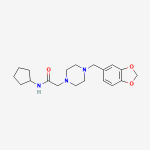 molecular formula C19H27N3O3 B5852801 2-{4-[(2H-13-BENZODIOXOL-5-YL)METHYL]PIPERAZIN-1-YL}-N-CYCLOPENTYLACETAMIDE 