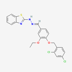 molecular formula C23H19Cl2N3O2S B5852879 N-[(E)-[4-[(2,4-dichlorophenyl)methoxy]-3-ethoxyphenyl]methylideneamino]-1,3-benzothiazol-2-amine 