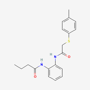 molecular formula C19H22N2O2S B5853263 N-[2-[[2-(4-methylphenyl)sulfanylacetyl]amino]phenyl]butanamide 