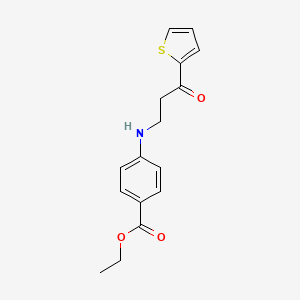 molecular formula C16H17NO3S B5853354 Ethyl 4-[(3-oxo-3-thiophen-2-ylpropyl)amino]benzoate 