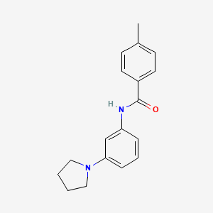 molecular formula C18H20N2O B5853540 4-methyl-N-[3-(pyrrolidin-1-yl)phenyl]benzamide 