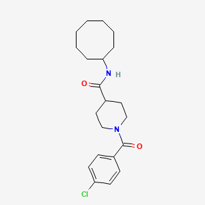 molecular formula C21H29ClN2O2 B5853835 1-(4-chlorobenzoyl)-N-cyclooctylpiperidine-4-carboxamide 