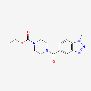 molecular formula C15H19N5O3 B5853848 Ethyl 4-(1-methylbenzotriazole-5-carbonyl)piperazine-1-carboxylate 