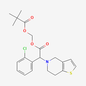 molecular formula C21H24ClNO4S B585388 rac Clopidogrel [(tert-Butylcarbonyl)oxy]methyl Ester CAS No. 1043913-82-1