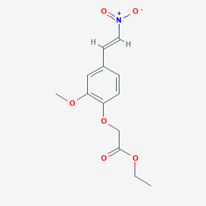 molecular formula C13H15NO6 B5853904 ethyl 2-[2-methoxy-4-[(E)-2-nitroethenyl]phenoxy]acetate 