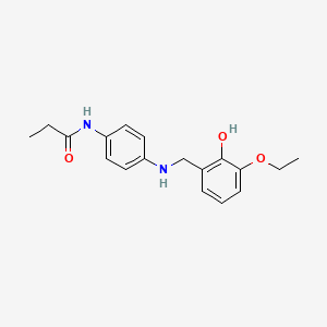 molecular formula C18H22N2O3 B5854058 N-[4-[(3-ethoxy-2-hydroxyphenyl)methylamino]phenyl]propanamide 