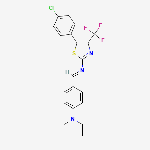 molecular formula C21H19ClF3N3S B5854278 N-[5-(4-CHLOROPHENYL)-4-(TRIFLUOROMETHYL)-1,3-THIAZOL-2-YL]-N-{(E)-1-[4-(DIETHYLAMINO)PHENYL]METHYLIDENE}AMINE 