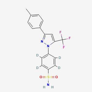 molecular formula C17H14F3N3O2S B585431 N-De(4-sulfonamidophenyl)-N'-[4-sulfonamido(phenyl-d4)] Celecoxib CAS No. 1346604-14-5