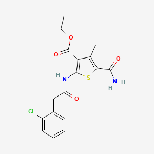 molecular formula C17H17ClN2O4S B5854344 ETHYL 5-CARBAMOYL-2-[2-(2-CHLOROPHENYL)ACETAMIDO]-4-METHYLTHIOPHENE-3-CARBOXYLATE 