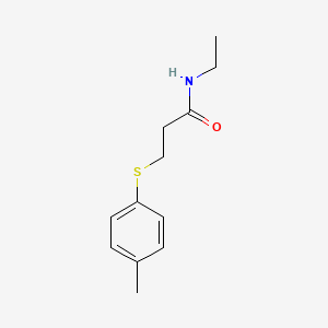 molecular formula C12H17NOS B5854381 N-ethyl-3-[(4-methylphenyl)sulfanyl]propanamide 