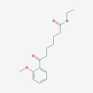 molecular formula C16H22O4 B058544 Ethyl 7-(2-methoxyphenyl)-7-oxoheptanoate CAS No. 122115-56-4