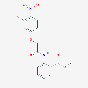 molecular formula C17H16N2O6 B5854424 Methyl 2-[[2-(3-methyl-4-nitrophenoxy)acetyl]amino]benzoate 