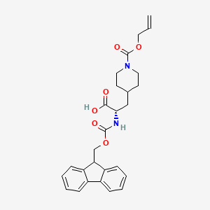 molecular formula C27H30N2O6 B585448 a-[[Fmoc]amino]-1-[alloc]-(aS)-4-piperidinepropanoic Acid CAS No. 313052-03-8