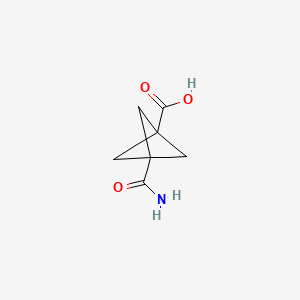 molecular formula C7H9NO3 B585458 3-Carbamoylbicyclo[1.1.1]pentane-1-carboxylic acid CAS No. 147950-39-8