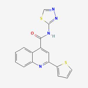 molecular formula C16H10N4OS2 B5854762 N-(1,3,4-thiadiazol-2-yl)-2-thiophen-2-ylquinoline-4-carboxamide 