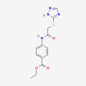 molecular formula C13H14N4O3S B5854765 ethyl 4-[[2-(1H-1,2,4-triazol-5-ylsulfanyl)acetyl]amino]benzoate 