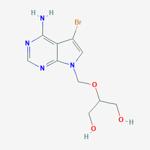 molecular formula C10H13BrN4O3 B058549 1,3-Propanediol, 2-((4-amino-5-bromo-7H-pyrrolo(2,3-d)pyrimidin-7-yl)methoxy)- CAS No. 123148-90-3