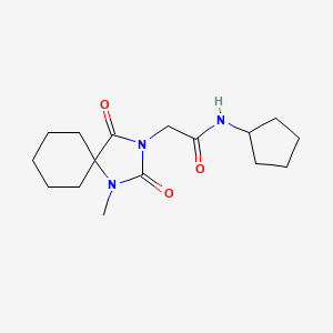 molecular formula C16H25N3O3 B5854916 N-CYCLOPENTYL-2-{1-METHYL-2,4-DIOXO-1,3-DIAZASPIRO[4.5]DECAN-3-YL}ACETAMIDE 