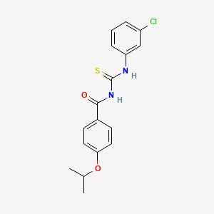 molecular formula C17H17ClN2O2S B5855181 N-[(3-chlorophenyl)carbamothioyl]-4-(propan-2-yloxy)benzamide 
