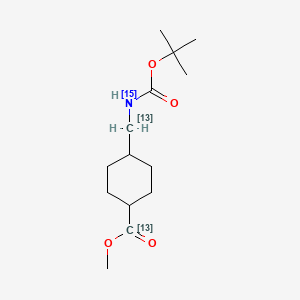 molecular formula C14H25NO4 B585522 cis,trans-(1,1-Dimethylethoxy)carbonyl Tranexamic Acid Methyl Ester-13C2,15N CAS No. 1346600-88-1