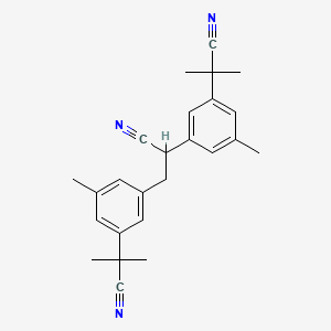 molecular formula C25H27N3 B585523 Di-destriazole Desmethyl Anastrozole Dimer Impurity CAS No. 1346604-73-6