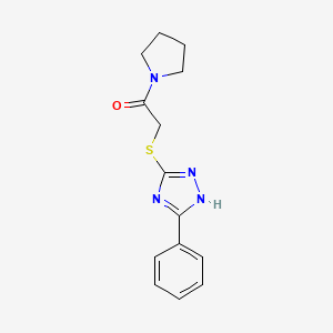 molecular formula C14H16N4OS B5855248 2-(5-Phenyl-4H-[1,2,4]triazol-3-ylsulfanyl)-1-pyrrolidin-1-yl-ethanone 