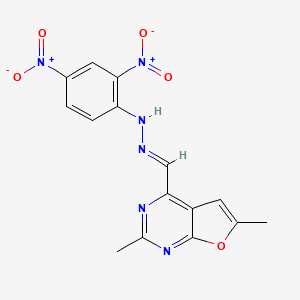 molecular formula C15H12N6O5 B5855350 N-[(E)-(2,6-dimethylfuro[2,3-d]pyrimidin-4-yl)methylideneamino]-2,4-dinitroaniline 