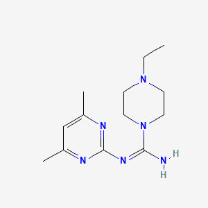 molecular formula C13H22N6 B5855385 N-(4,6-dimethyl-2-pyrimidinyl)-4-ethyl-1-piperazinecarboximidamide 